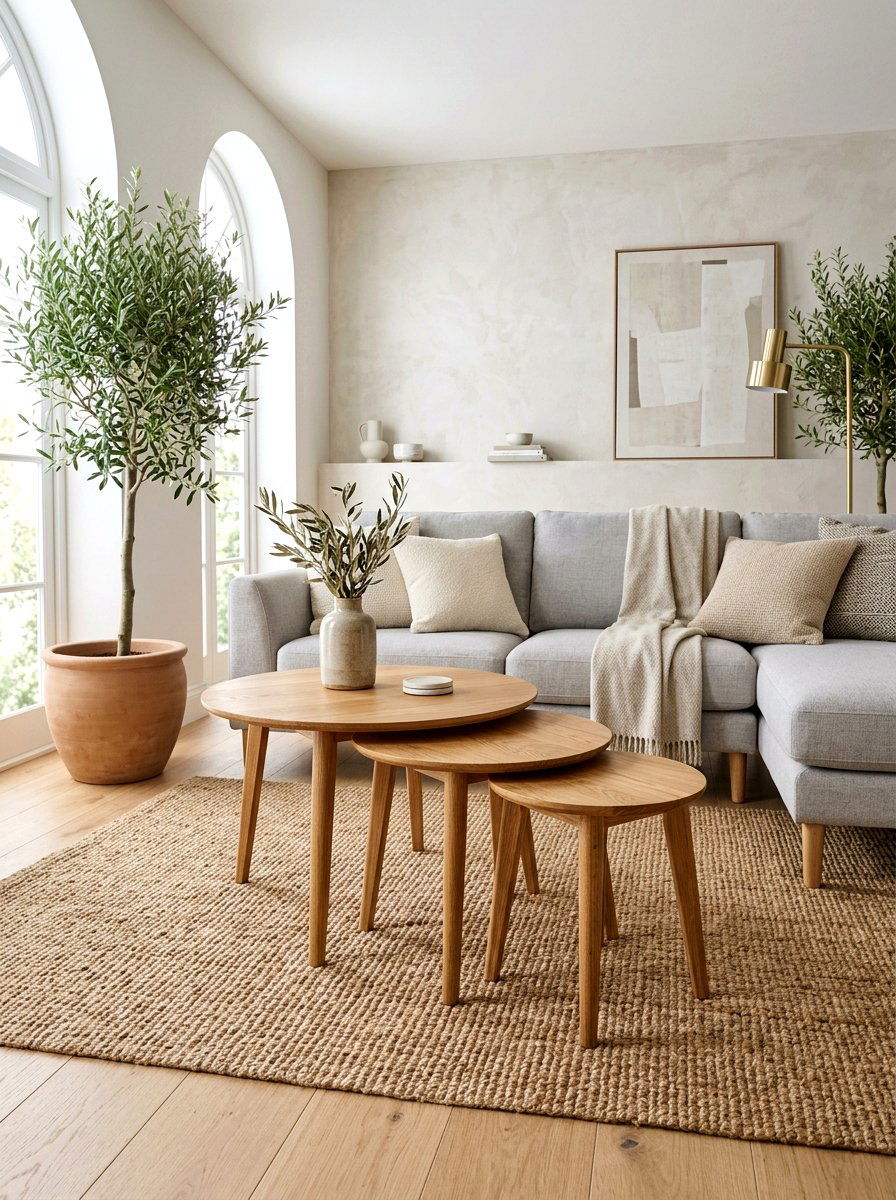 Round Wood Nesting Table - 30 nesting table ideas