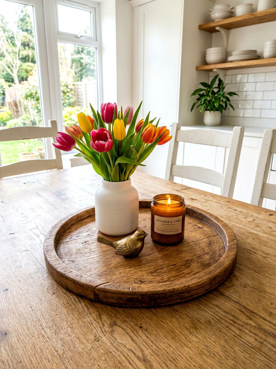 Round Wood Tray Kitchen Table - 30 kitchen table decor ideas