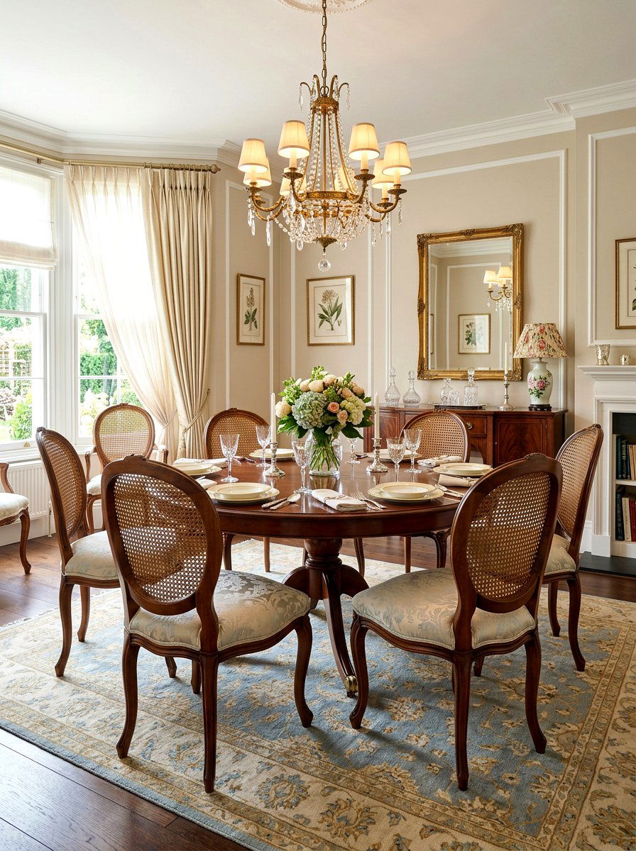 Round back cane chairs - 30 cane dining chair ideas