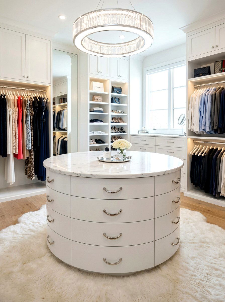 Round closet island dresser - 30 island dresser closet ideas
