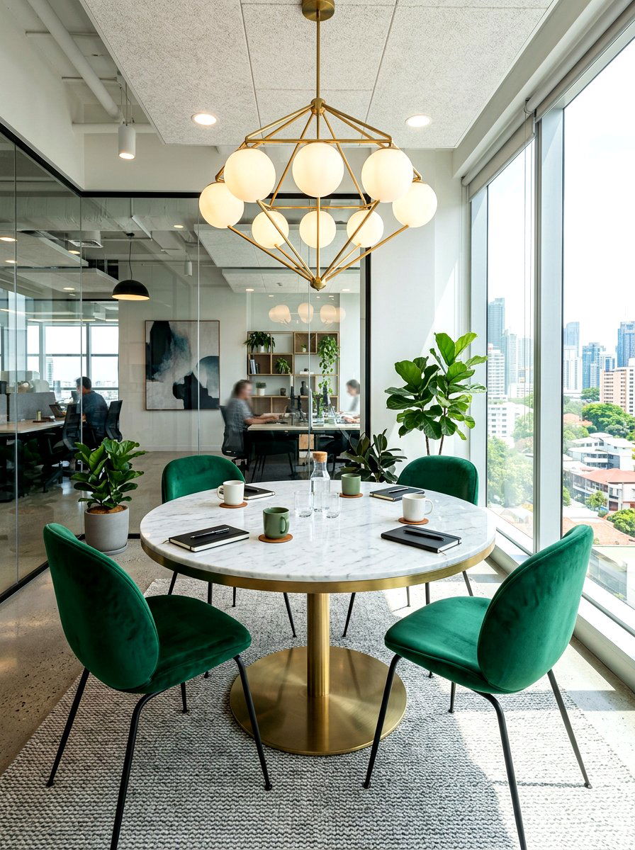 Round conference table - 30 quiet luxury office ideas