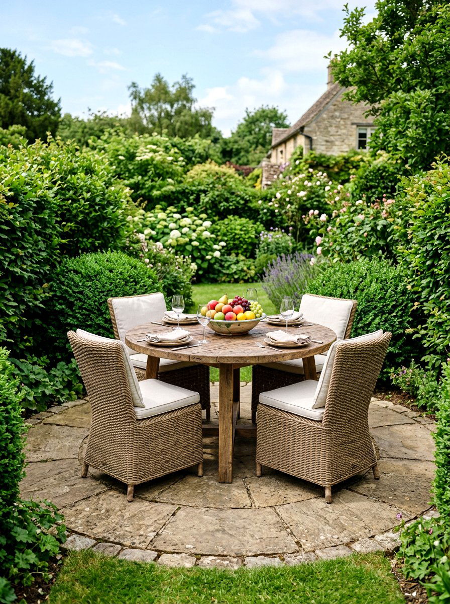 Round dining table - 30 patio furniture ideas