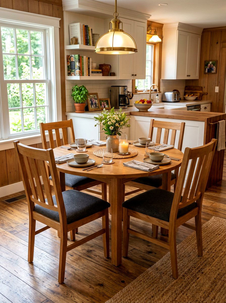 Round dining table for four - 30 round dining table ideas