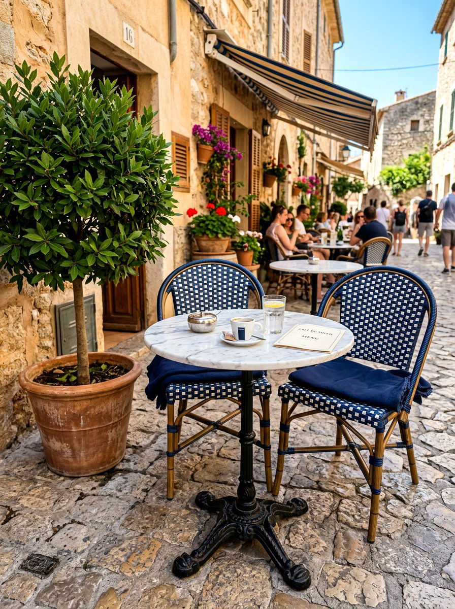 Round marble cafe table - 30 patio breakfast area ideas