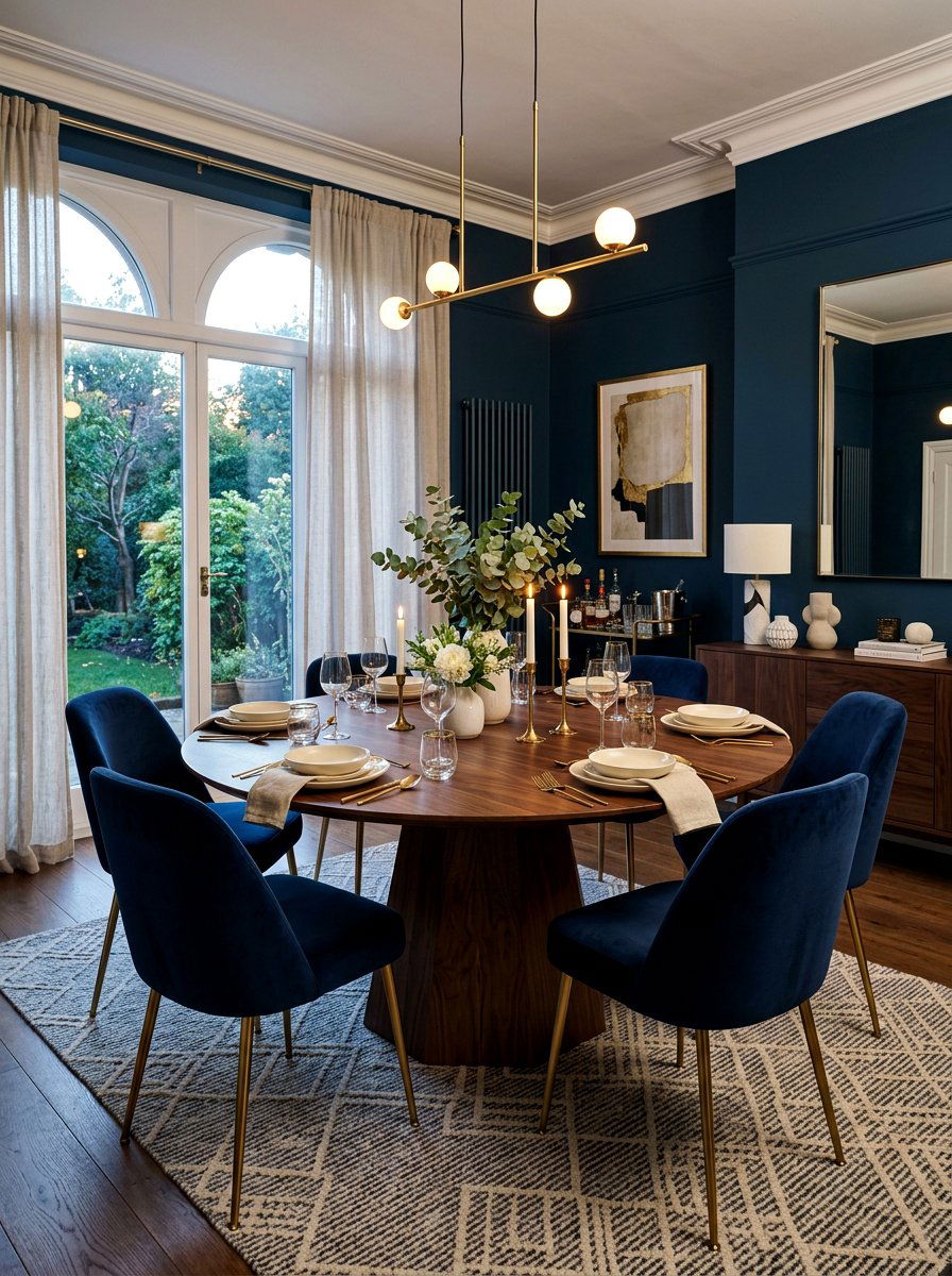 Round pedestal table - 30 moody supper club dining ideas