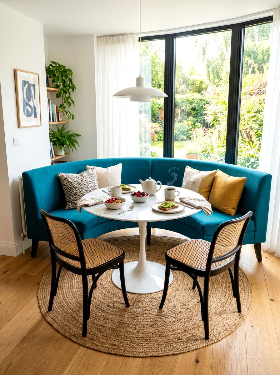 Round table breakfast nook - 30 corner breakfast nook ideas