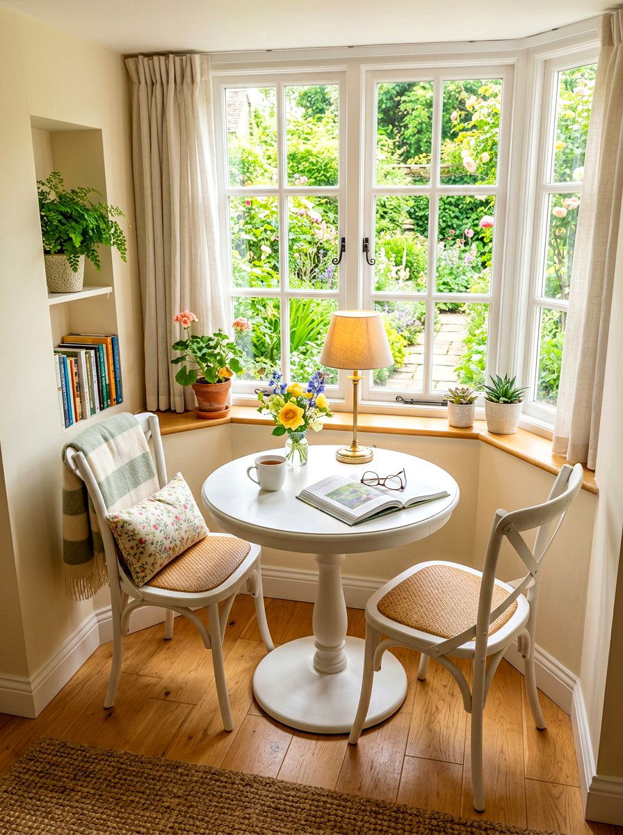 Round table in small nook - 30 round dining table ideas