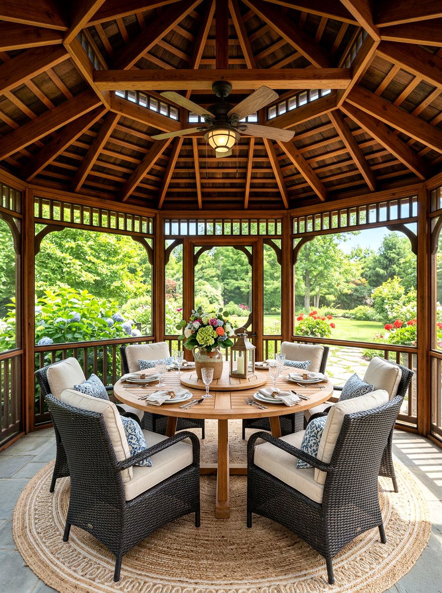 30 Screened Gazebo Dining Ideas for Perfect Outdoor Entertaining