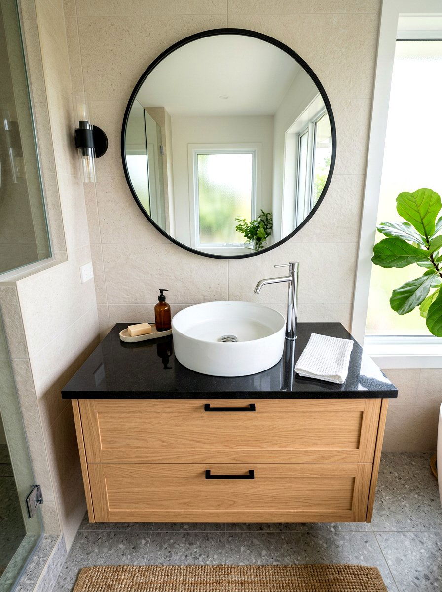 Round vessel sink bathroom counter - 30 vessel sink bathroom ideas