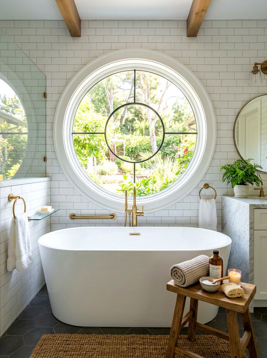 Round window bathroom - 30 neo deco bathroom ideas