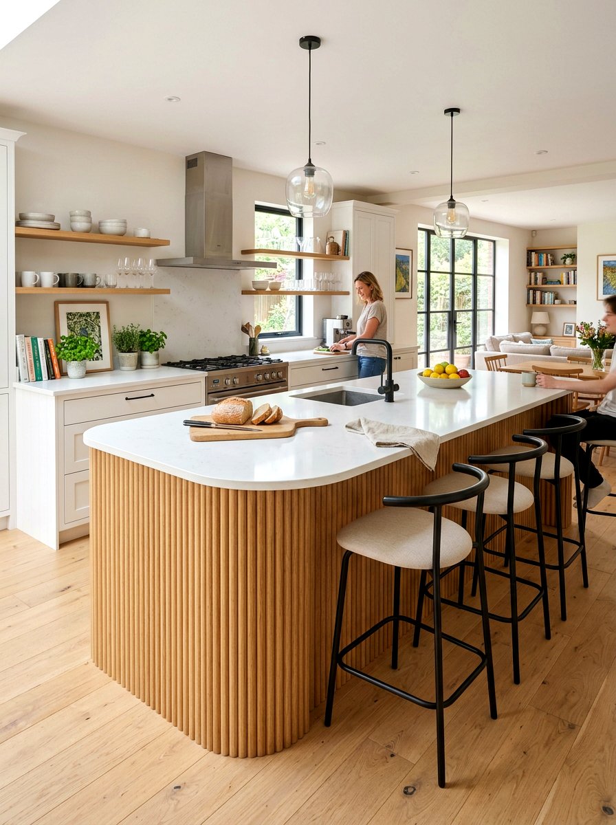 Rounded Corner Kitchen Island - 30 modern farmhouse kitchen island ideas