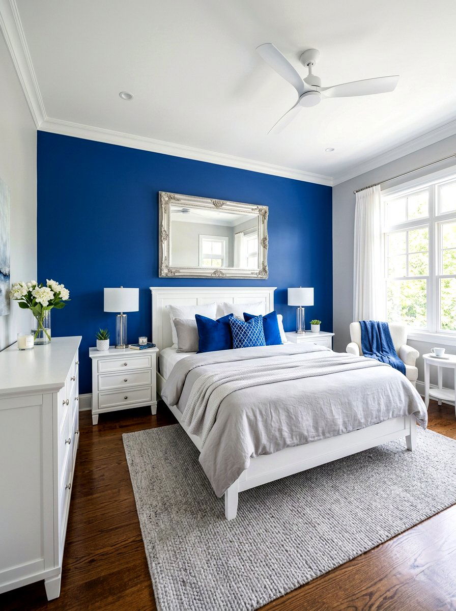 Royal Blue And Pearl Gray Bedroom - 30 blue and gray bedroom ideas
