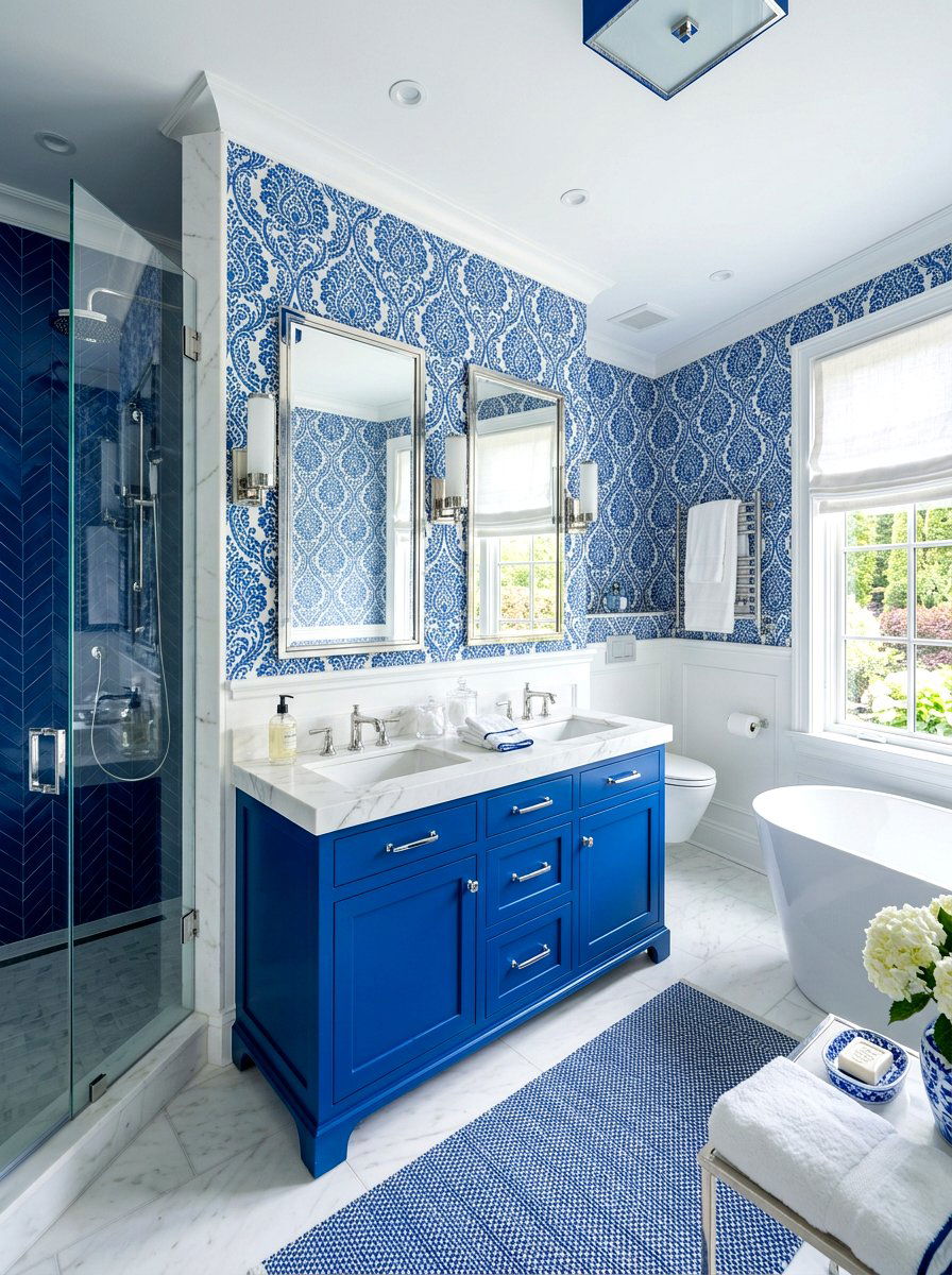 Royal Blue And White Bathroom - 30 bathroom color scheme ideas