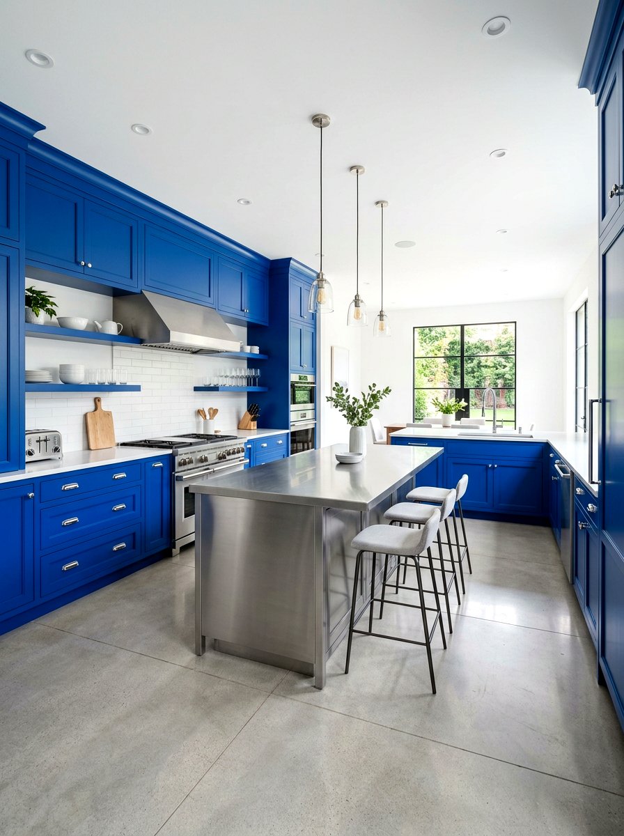 Royal Blue Kitchen Cabinets - 30 painted kitchen cabinet ideas