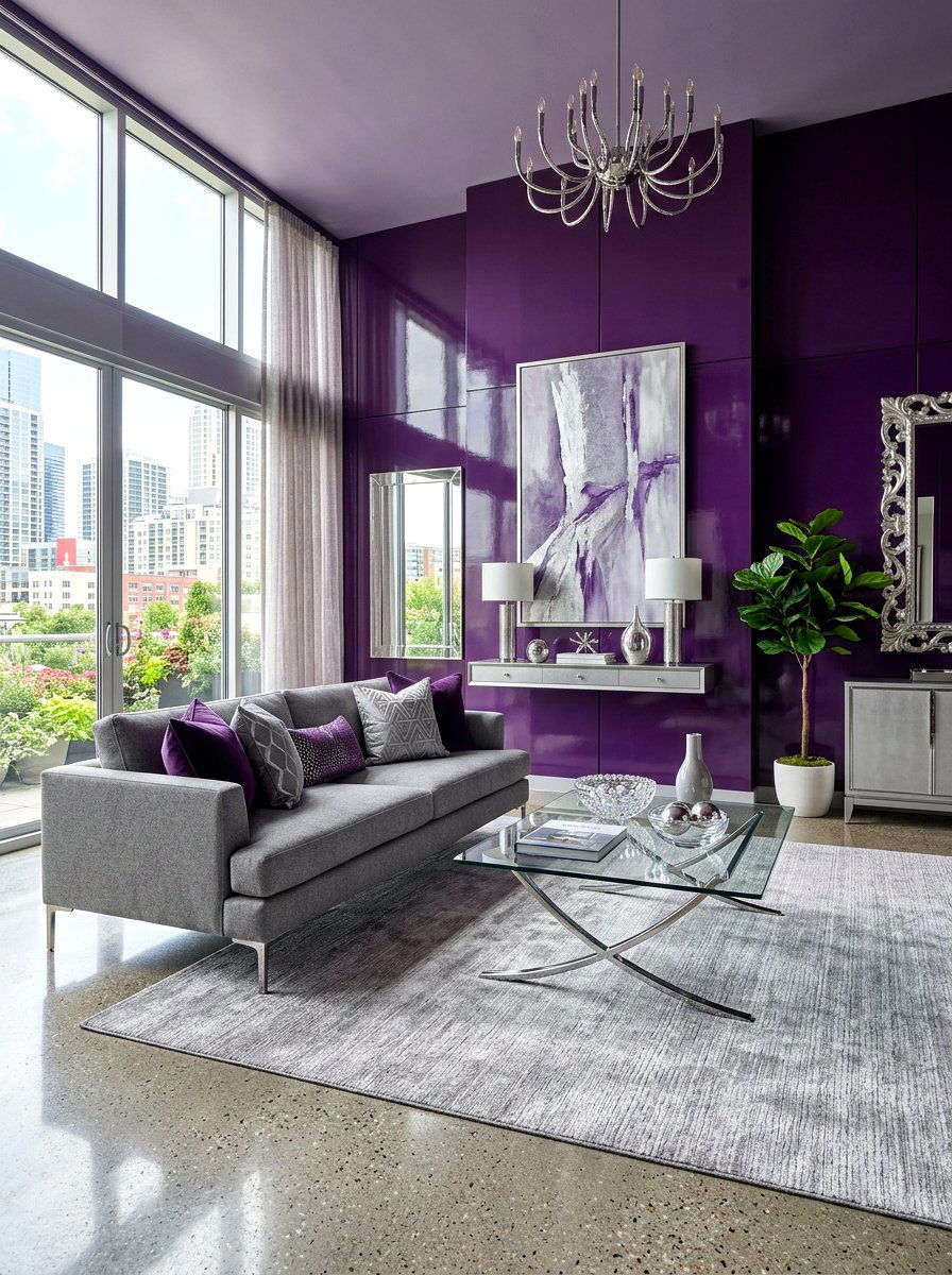 Royal Purple Lacquer Room - 30 lacquered room ideas