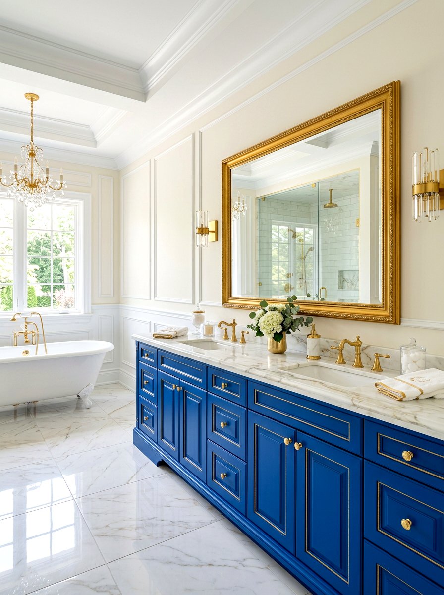 Royal blue bathroom vanity - 30 painted bathroom vanity ideas