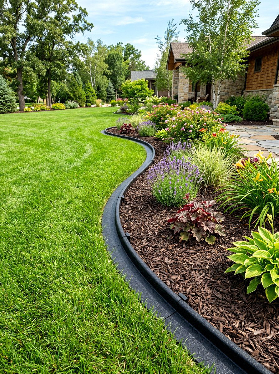 Rubber Garden Edging - 30 mow strip ideas