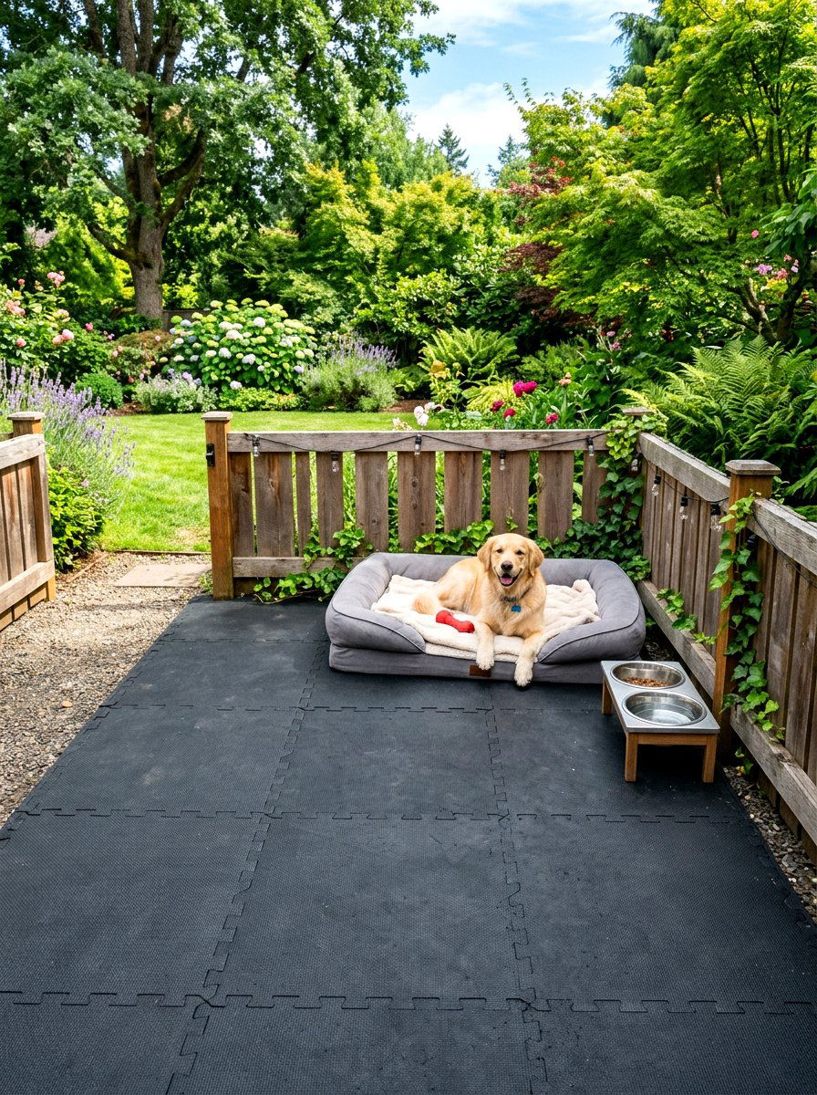 Rubber Mat Dog Run - 30 backyard dog run ideas