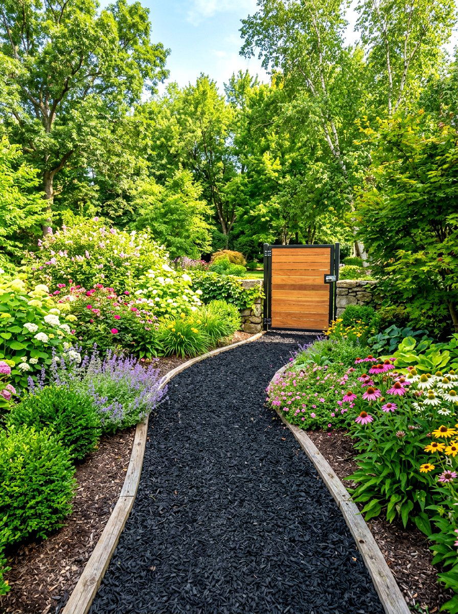 Rubber Mulch Walkway - 30 mulch landscaping ideas