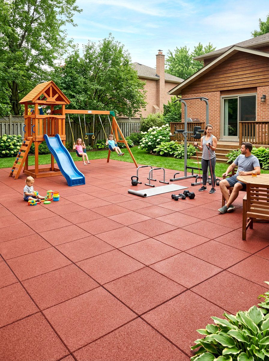 Rubber Tiles - 30 patio flooring ideas