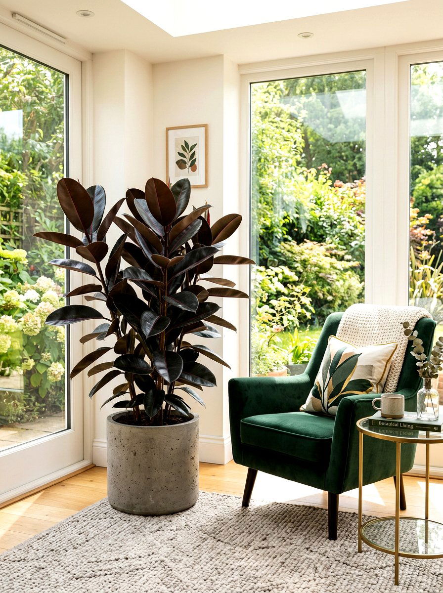 Rubber Tree Focal Point - 30 sunroom plant corner ideas