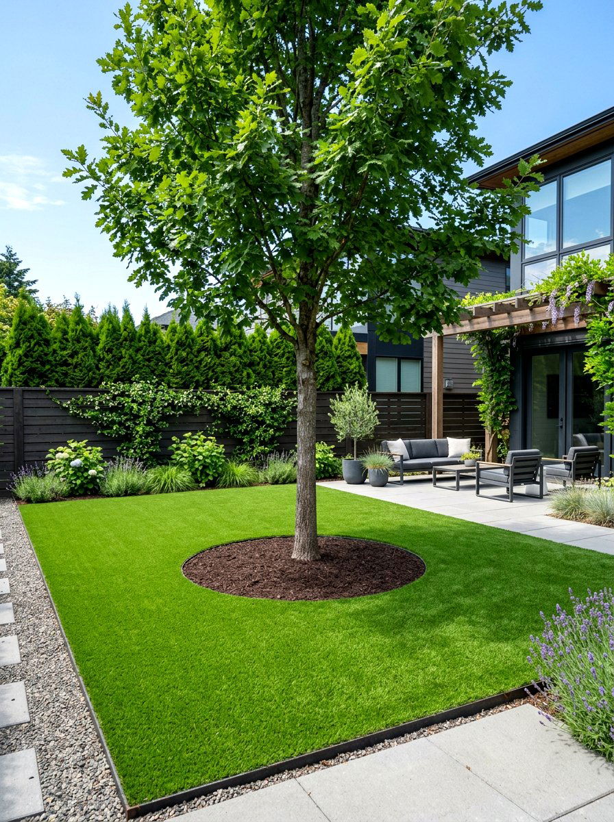Rubber mulch tree ring mat - 30 mulch ring around tree ideas