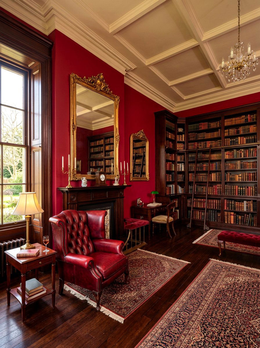 Ruby Red Interior - 30 jewel tone lounge ideas