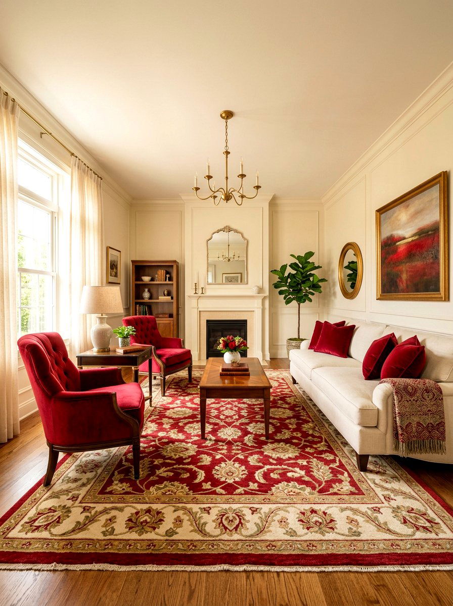 30 Ruby Red Living Room Ideas That Make a Bold Statement