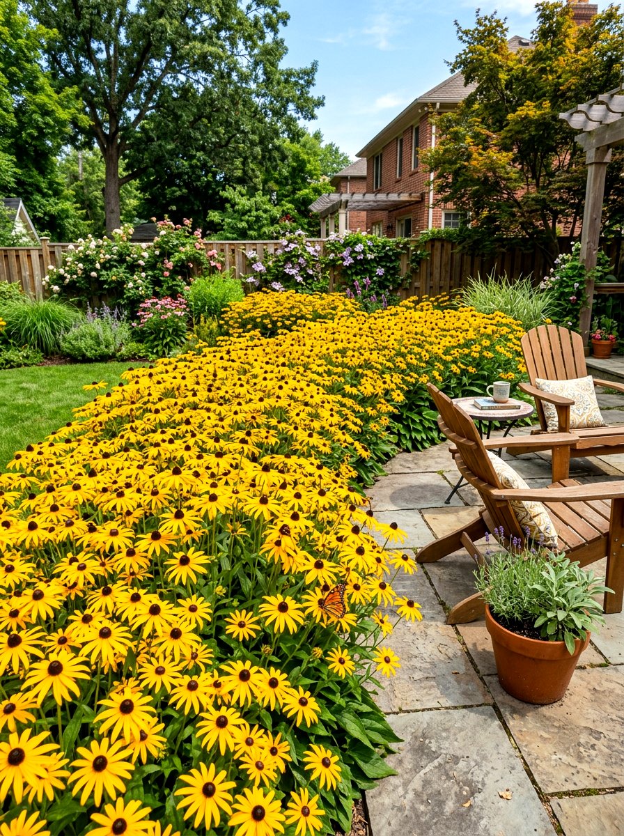 Rudbeckia Flower Bed - 30 pollinator garden ideas