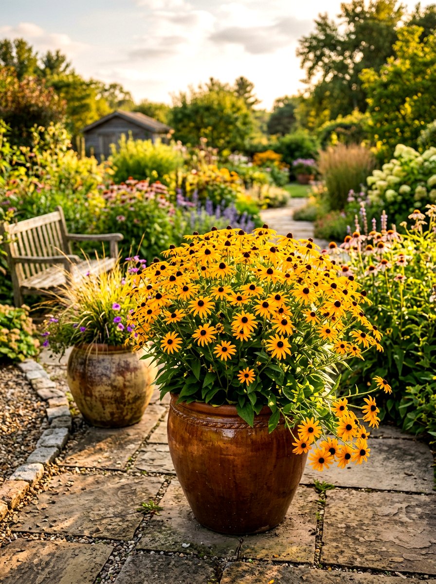 Rudbeckia sunny planter - 30 balcony cut flower garden ideas