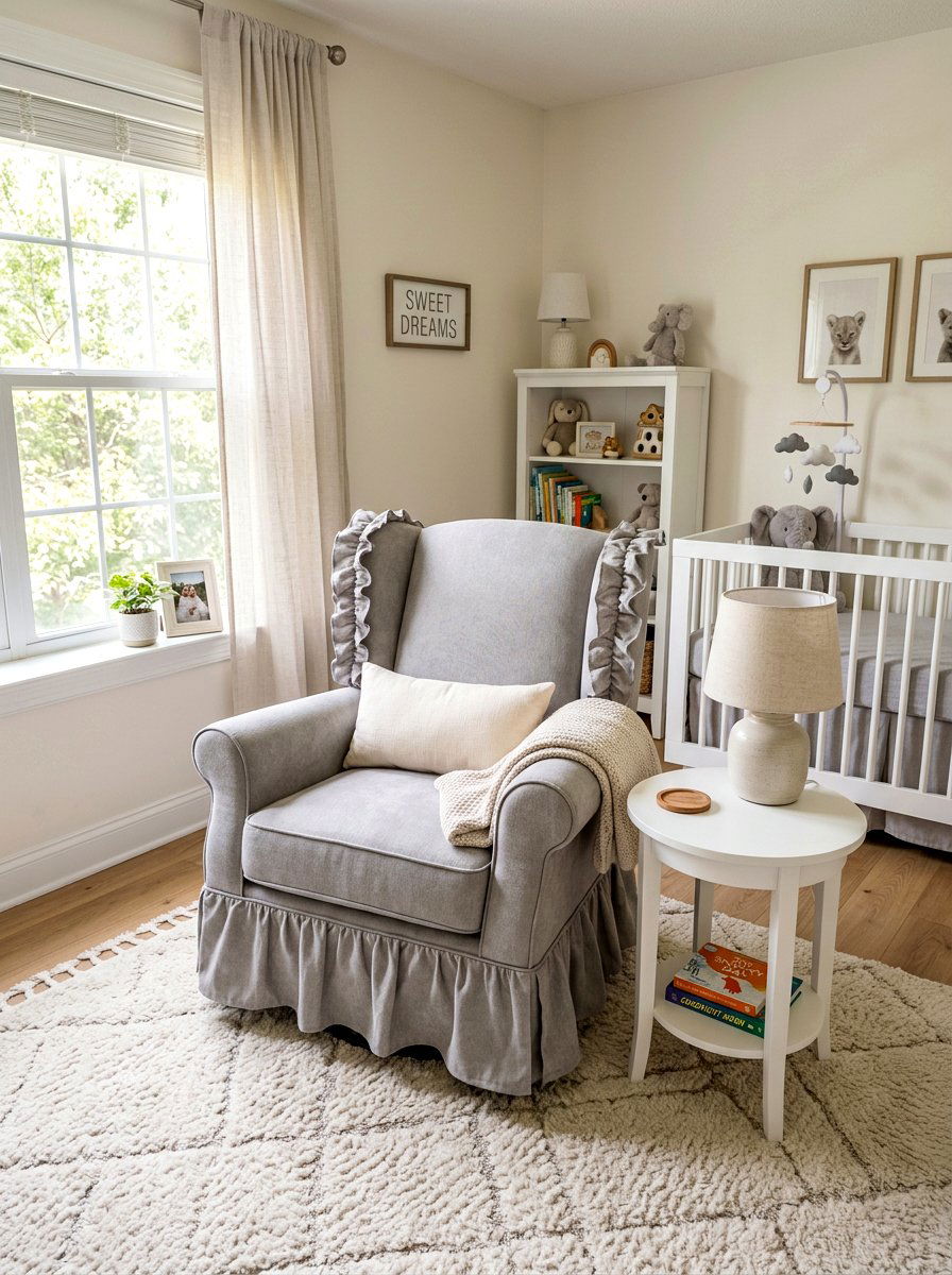 Ruffle Nursery Glider - 30 ruffle decor ideas