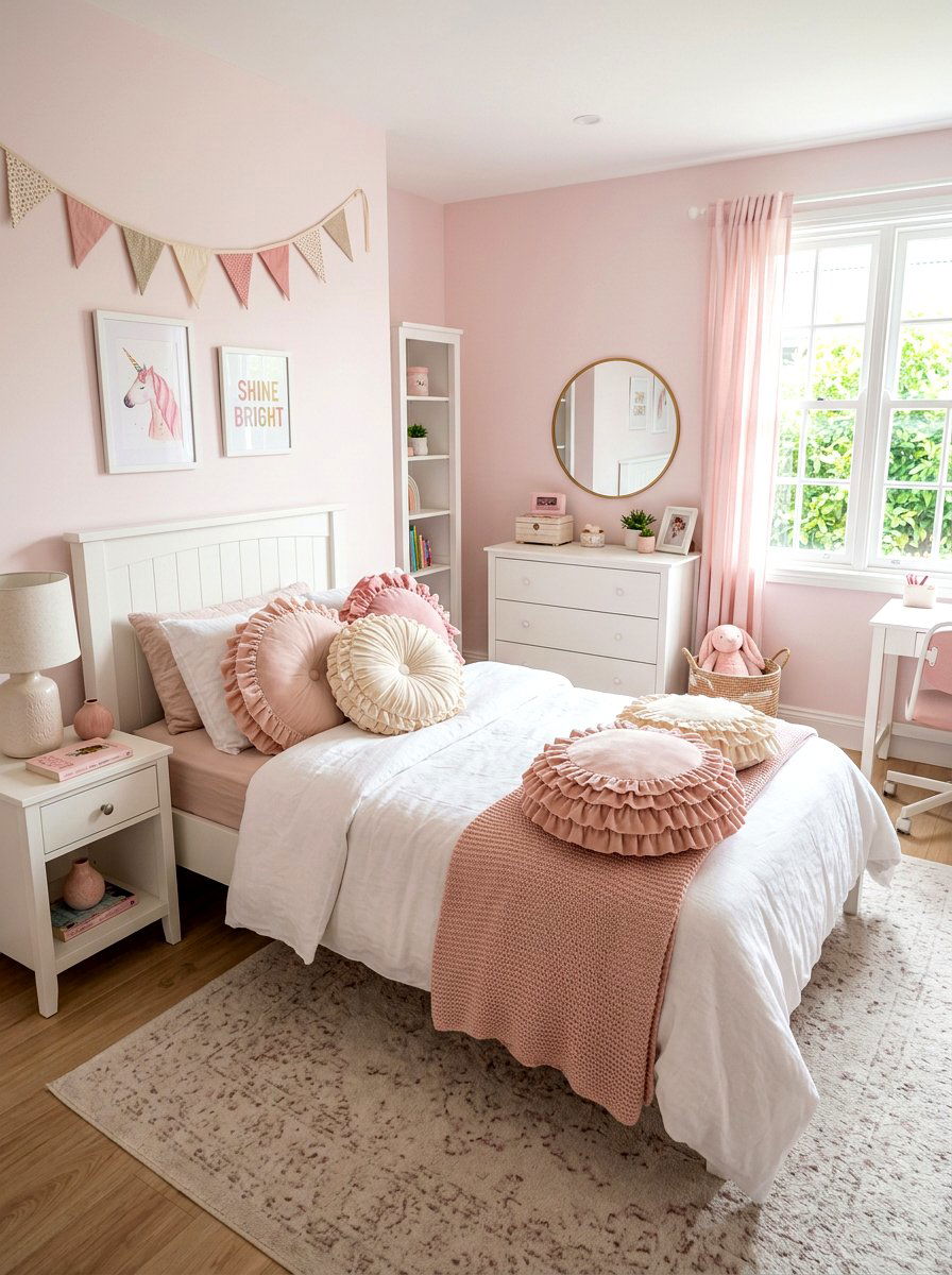 Ruffle Round Cushion - 30 ruffle decor ideas