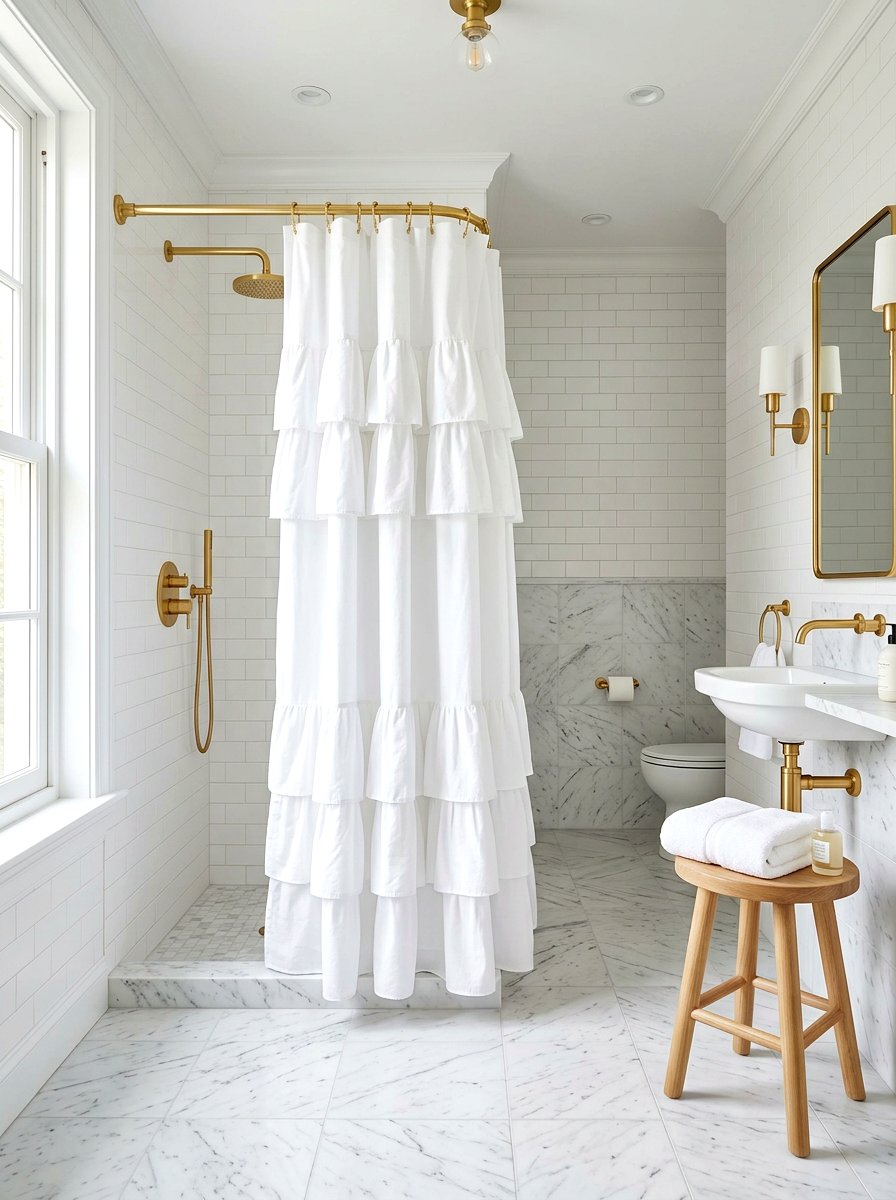 Ruffle Shower Curtain - 30 ruffle decor ideas