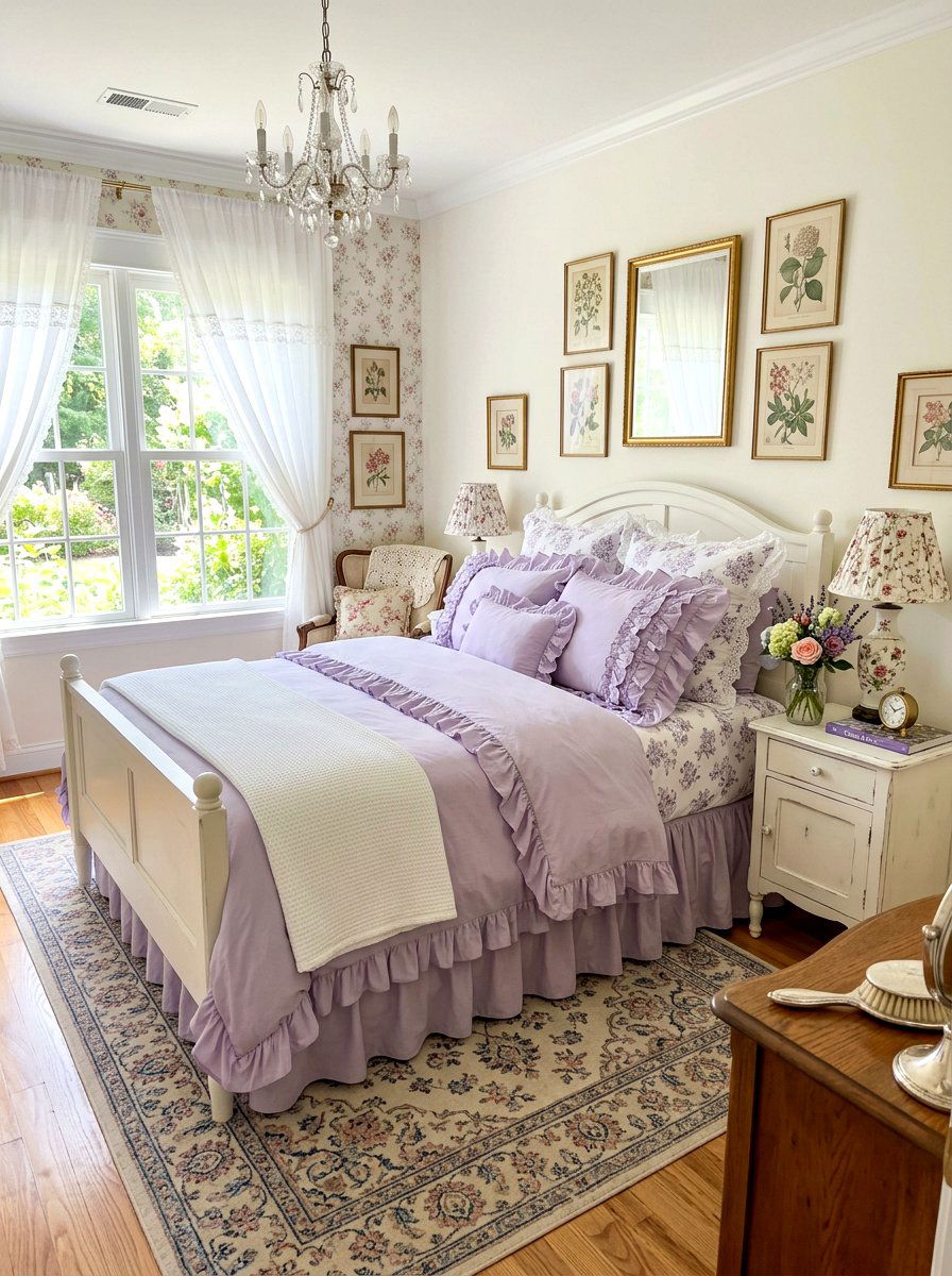 Ruffle Trim Linens - 30 grandma chic decor ideas