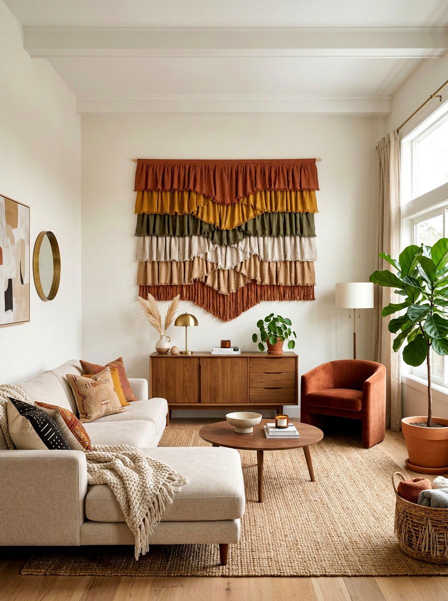 Ruffle Wall Hanging - 30 ruffle decor ideas