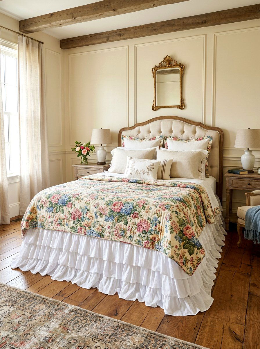Ruffled Bed Skirt - 30 french country decor ideas