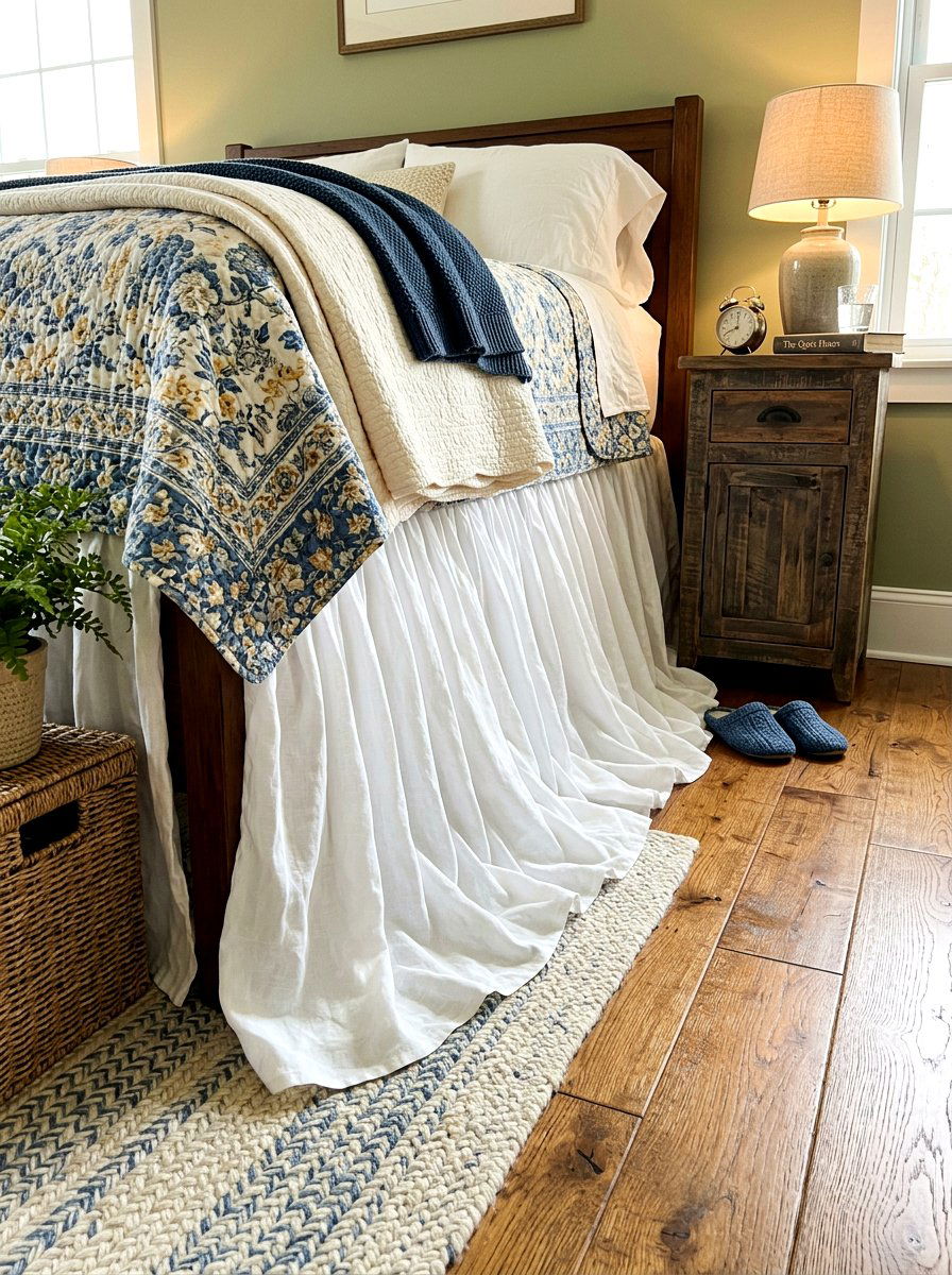 Ruffled Bed Skirt - 30 cottage romantic bedroom ideas