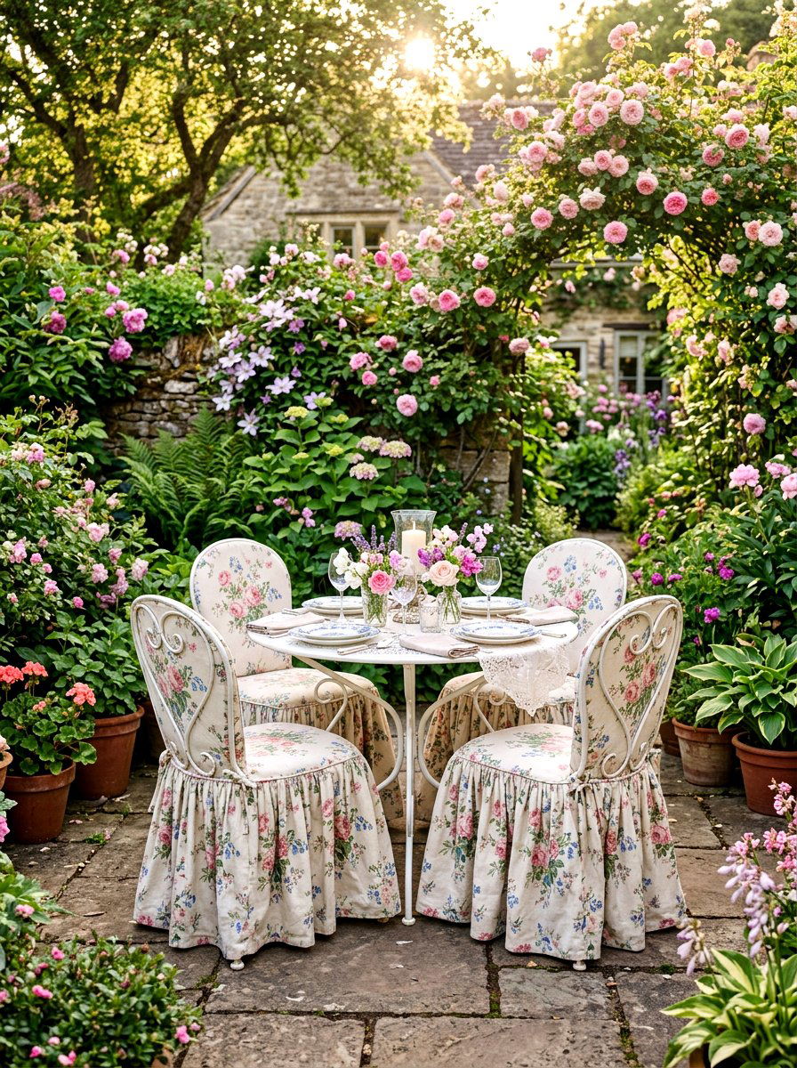 Ruffled Skirt Dining Chair - 30 skirted dining chair ideas
