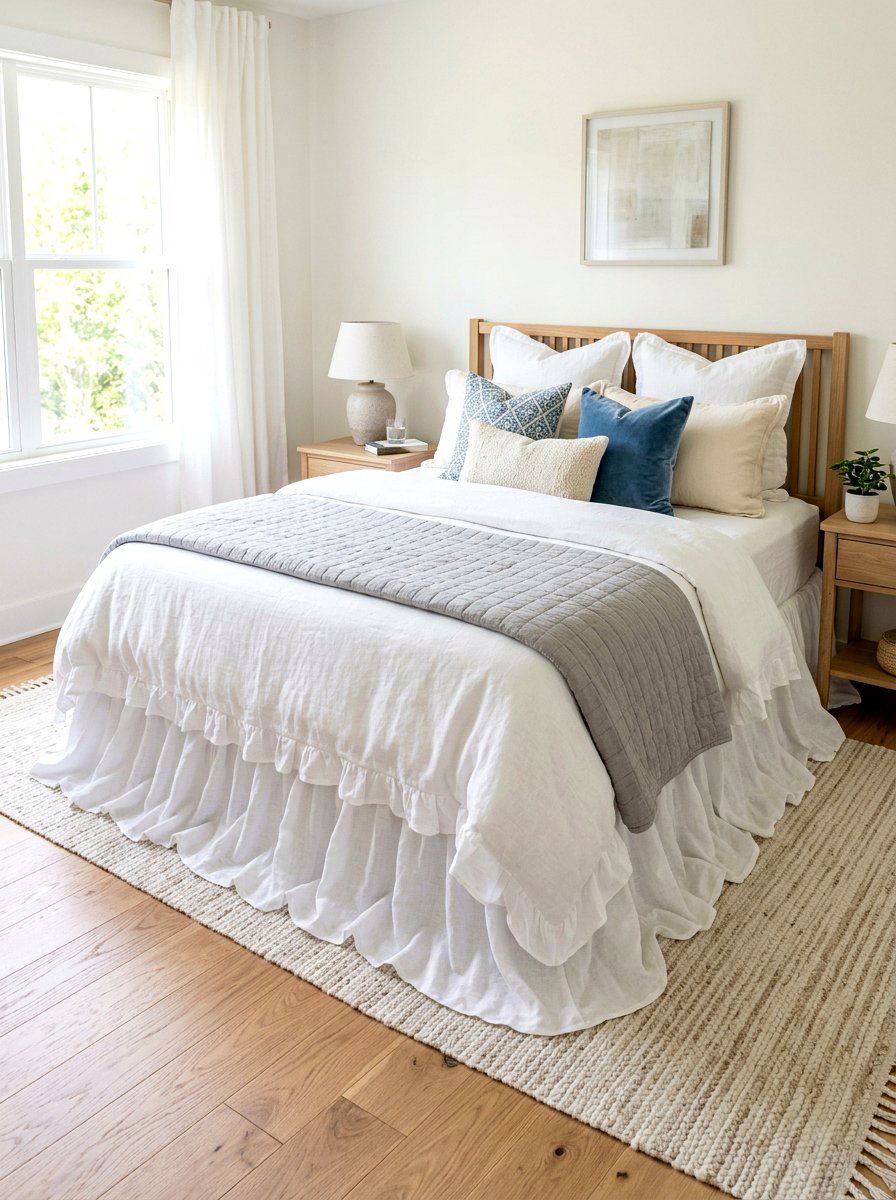 Ruffled bed skirt - 30 shabby chic decor ideas
