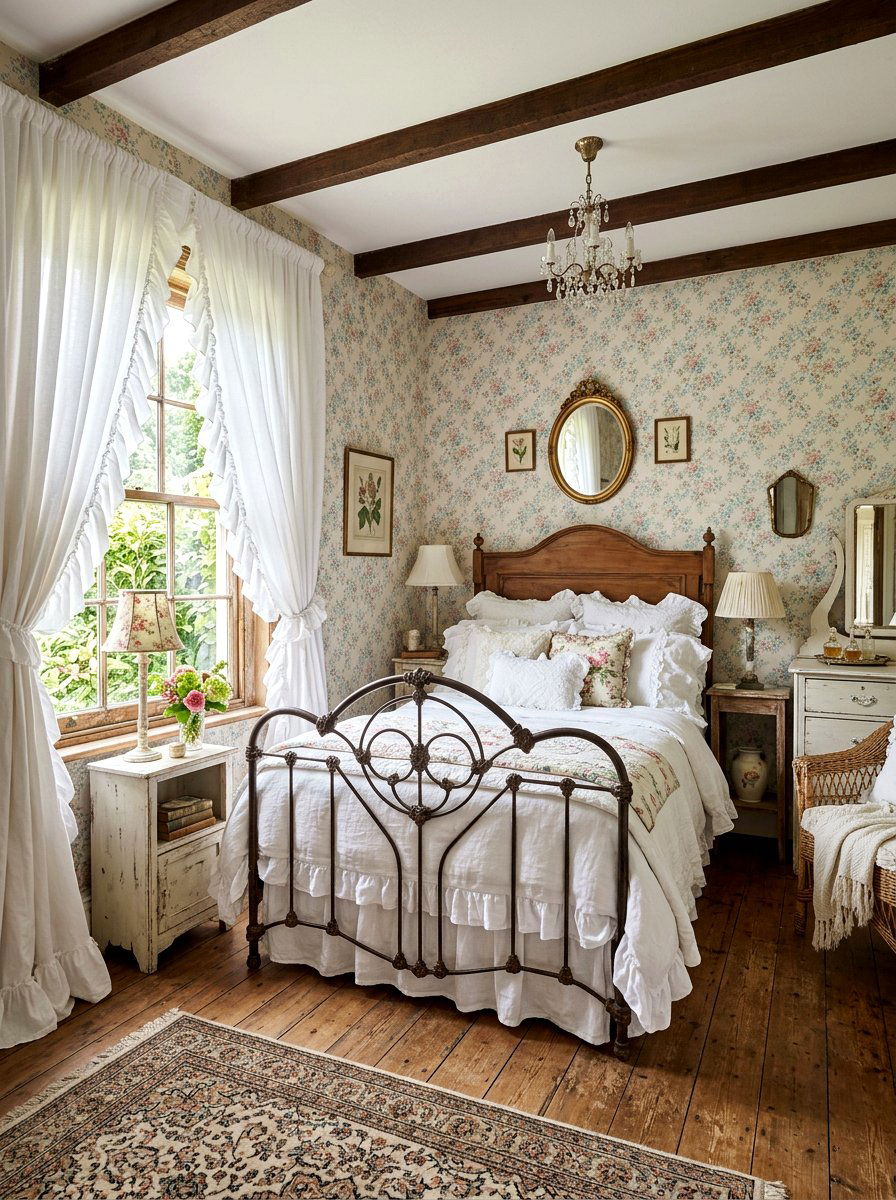 Ruffled edge curtains - 30 bedroom curtain layering ideas aesthetic