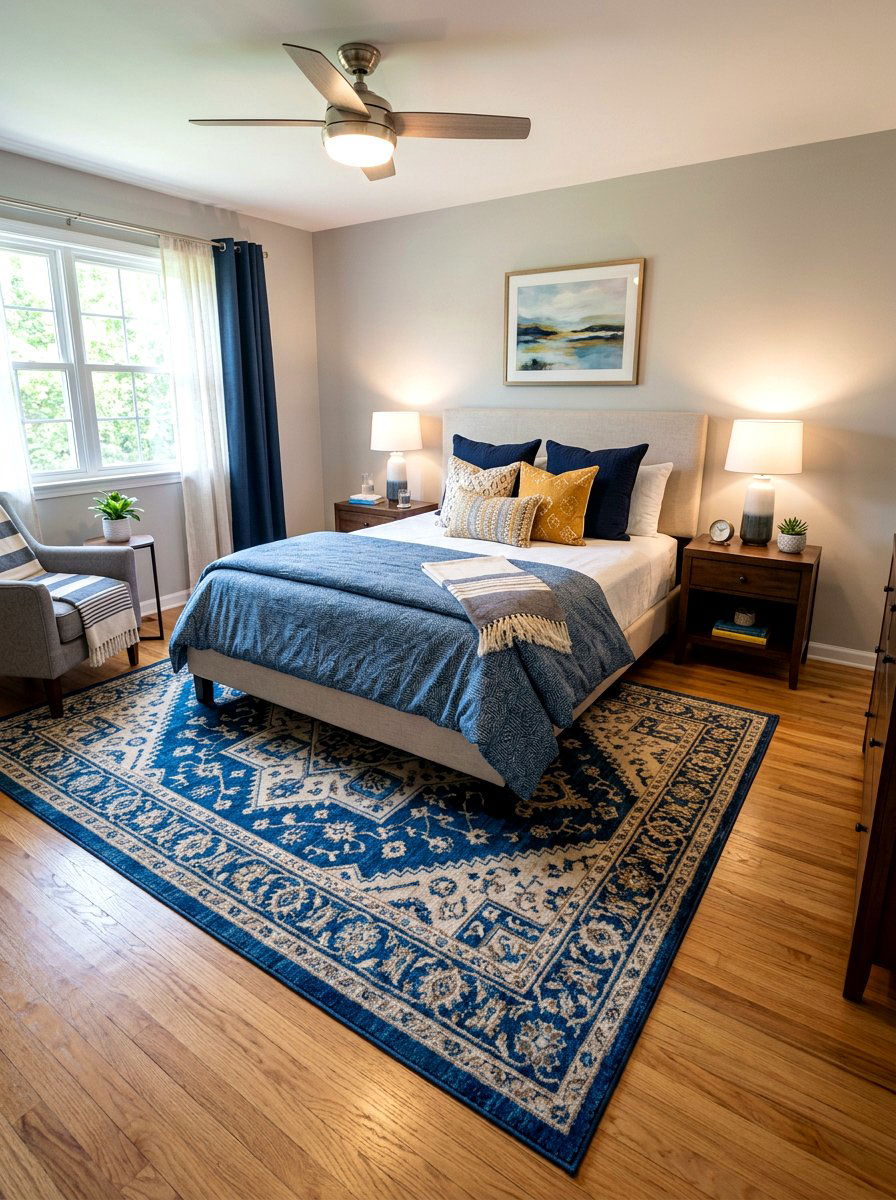 Rug For Queen Guest Bed - 30 area rug placement ideas
