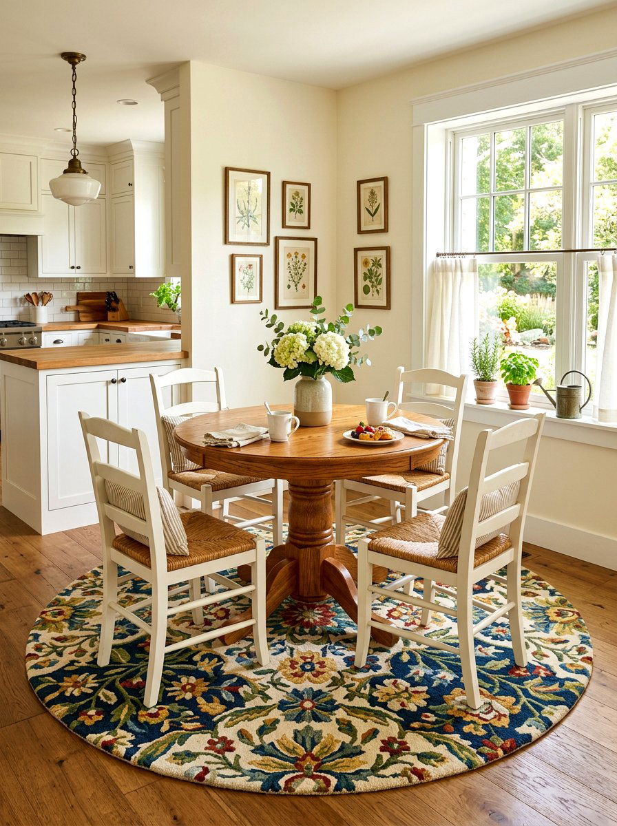 Rug For Round Breakfast Table - 30 area rug placement ideas