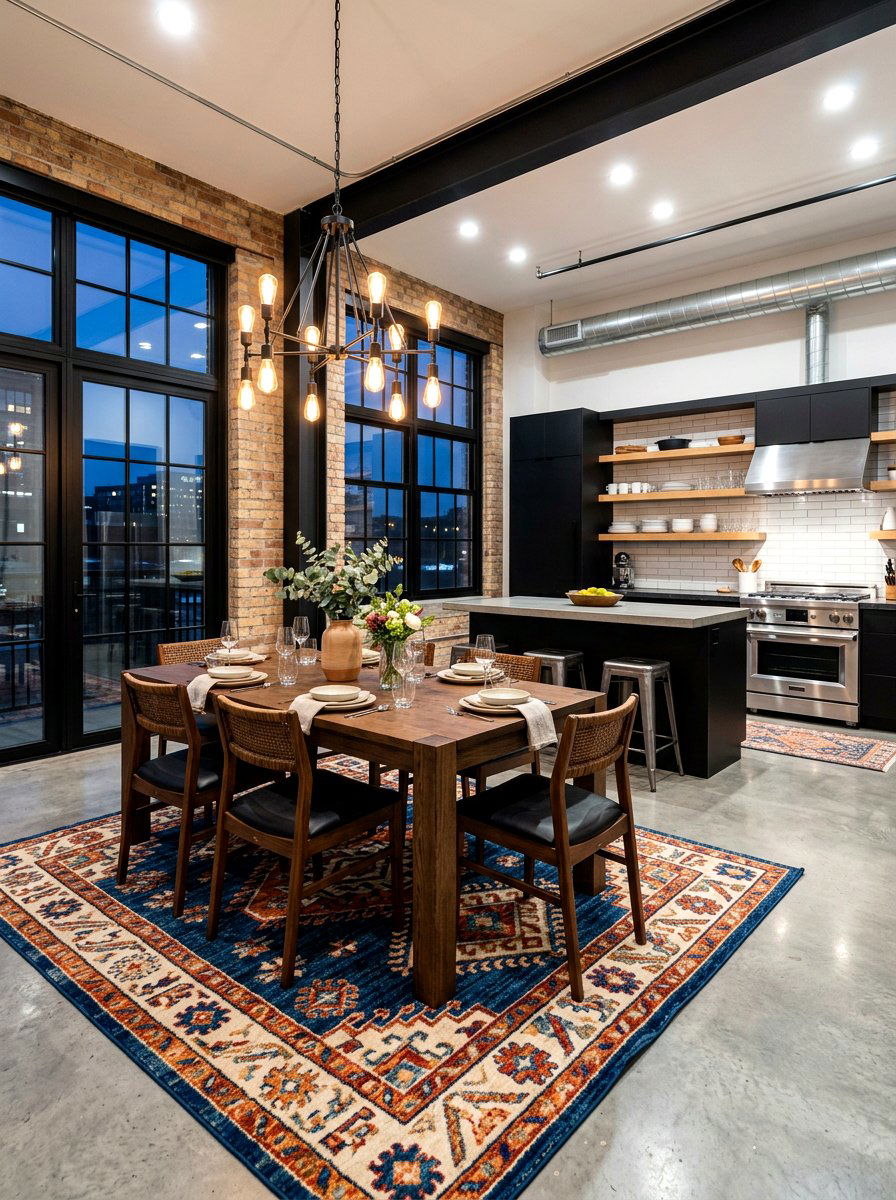 Rug Placement In Open Concept Dining Area - 30 dining room rug placement ideas