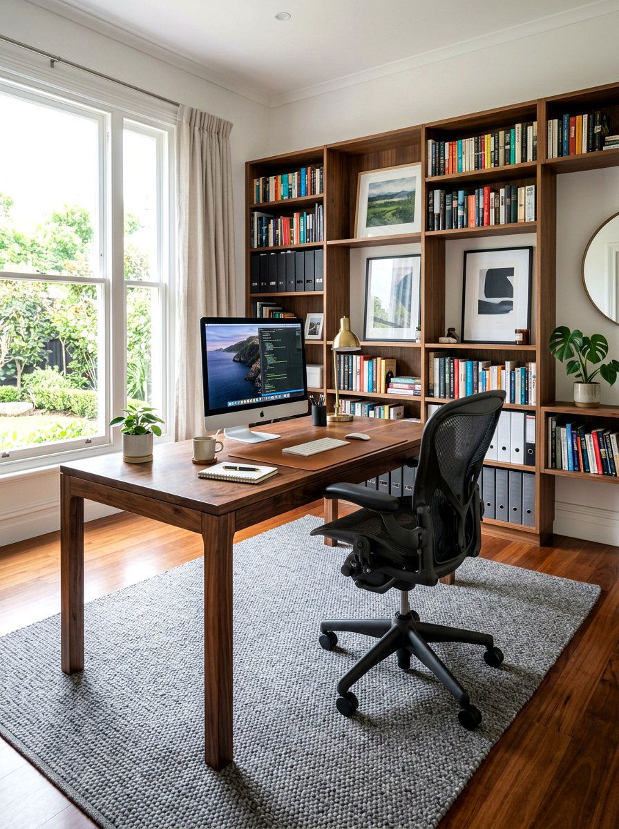 Rug Under Desk And Chair - 30 area rug placement ideas