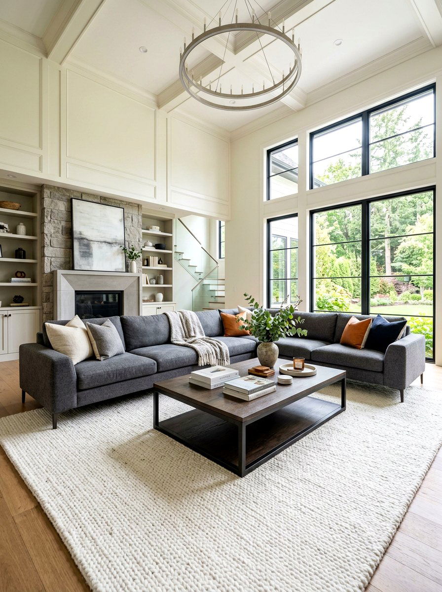 Rug Under Large Sectional Sofa - 30 area rug placement ideas