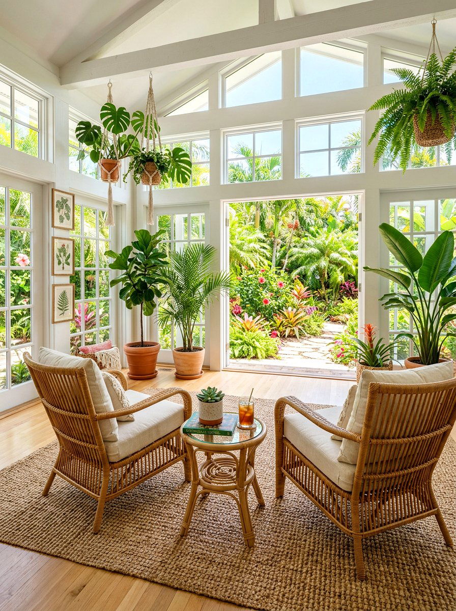Rug Under Sunroom Wicker Chairs - 30 area rug placement ideas