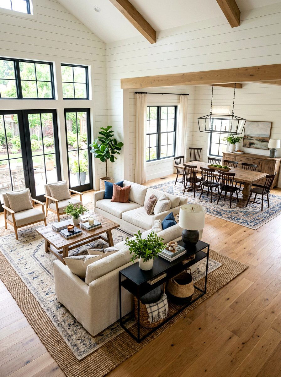 Rug Under Two Seating Areas - 30 area rug placement ideas