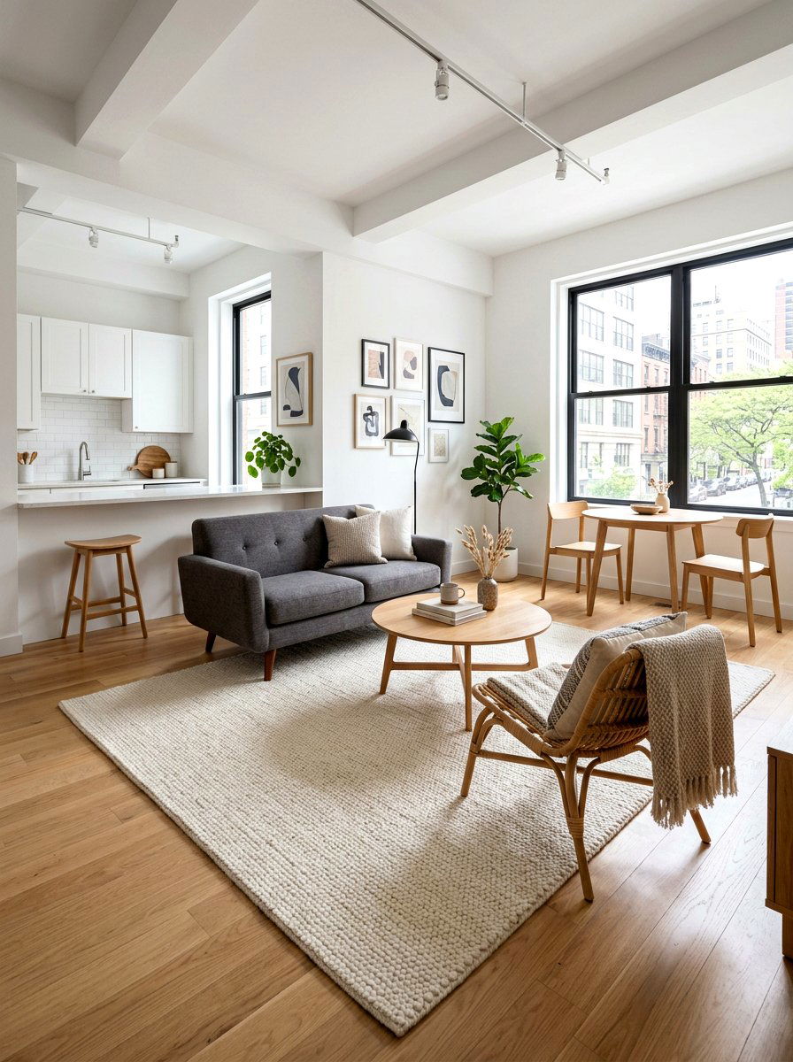 Rug Zoning Technique - 30 small apartment living room ideas