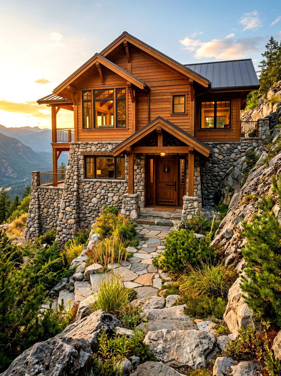 30 Chalet Exterior Ideas for a Rustic, Dreamy Mountain Look