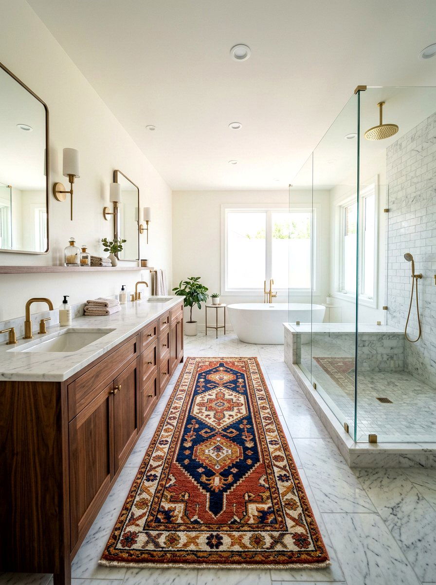 Runner For Double Vanity Bathroom - 30 area rug placement ideas